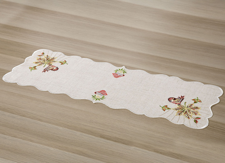 Tischdecken - Hochwertige Tisch- und Raumdekoration in Leinenoptik, in Größe 125 (Deckchen, 26x26 cm) bis 404 (Kissenbezug, 40x40 cm), in Farbe NATUR-BUNT Ansicht 5