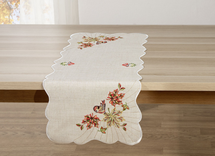 Tischdecken - Hochwertige Tisch- und Raumdekoration in Leinenoptik, in Größe 125 (Deckchen, 26x26 cm) bis 404 (Kissenbezug, 40x40 cm), in Farbe NATUR-BUNT Ansicht 3