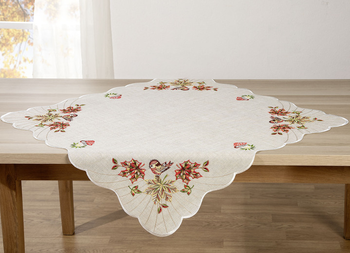 Tischdecken - Hochwertige Tisch- und Raumdekoration in Leinenoptik, in Größe 125 (Deckchen, 26x26 cm) bis 404 (Kissenbezug, 40x40 cm), in Farbe NATUR-BUNT Ansicht 4