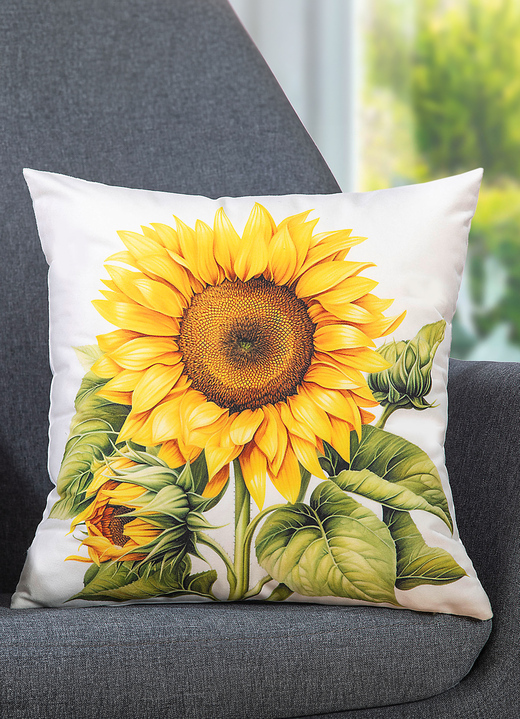 Kissenbezüge - Herbstlicher Kissenbezug mit Sonnenblumen-Motiv, in Farbe BUNT
