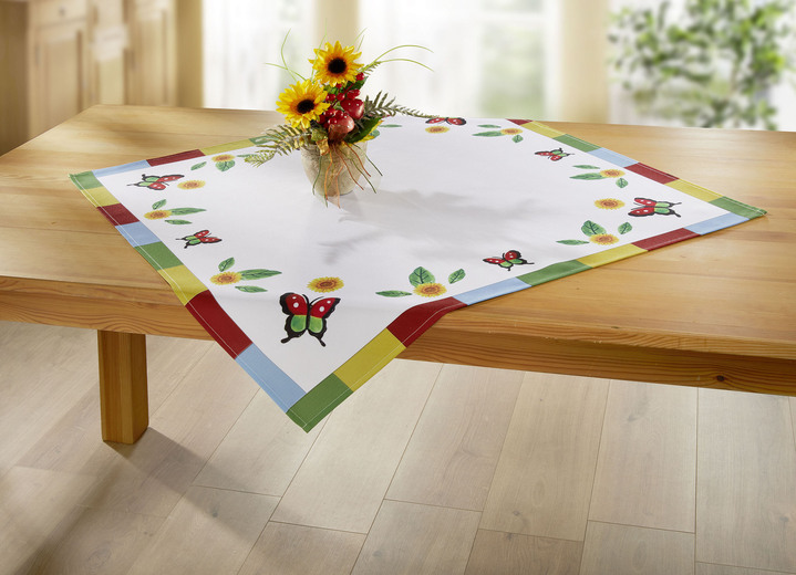 Tischdecken - Bunte Tisch- und Raumdekoration, in Größe (2 Deckchen, 30x 30 cm) bis 404 (Kissenbezug, 40x 40 cm), in Farbe WEISS-BUNT Ansicht 3