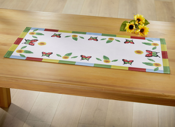 Tischdecken - Bunte Tisch- und Raumdekoration, in Größe (2 Deckchen, 30x 30 cm) bis 404 (Kissenbezug, 40x 40 cm), in Farbe WEISS-BUNT Ansicht 2