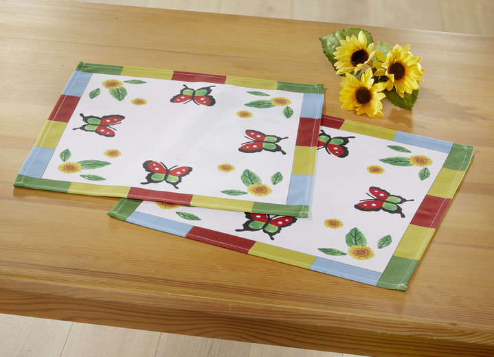 Tischdecken - Bunte Tisch- und Raumdekoration, in Größe (2 Deckchen, 30x 30 cm) bis 404 (Kissenbezug, 40x 40 cm), in Farbe WEISS-BUNT Ansicht 5