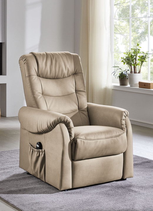 TV- & Relaxsessel - TV-Sessel in Lederoptik, in Farbe BEIGE, in Ausführung TV-Sessel, manuell verstellbar Ansicht 1