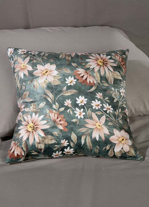 Kissenbezüge - Kissenbezug in Samtoptik, in Farbe BORDEAUX-MULTICOLOR Ansicht 2