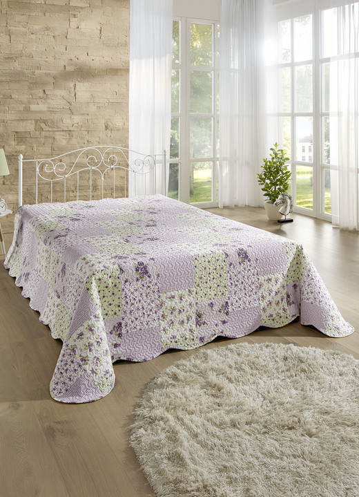 Tagesdecken - Digital bedruckte Tagesdecke in Patchwork-Optik, in Größe 873 (Einzelbett, 140x210 cm) bis 924 (Kissenbezug, 40x 80 cm), in Farbe BUNT Ansicht 5