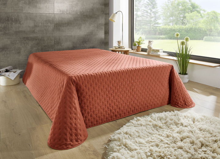 Tagesdecken - Tagesdecke mit Steppung und Bandeinfassung, in Größe 873 (Einzelbett, 135x210 cm) bis 926 (1 Kissenbezug, 80x 80 cm), in Farbe BEIGE Ansicht 15