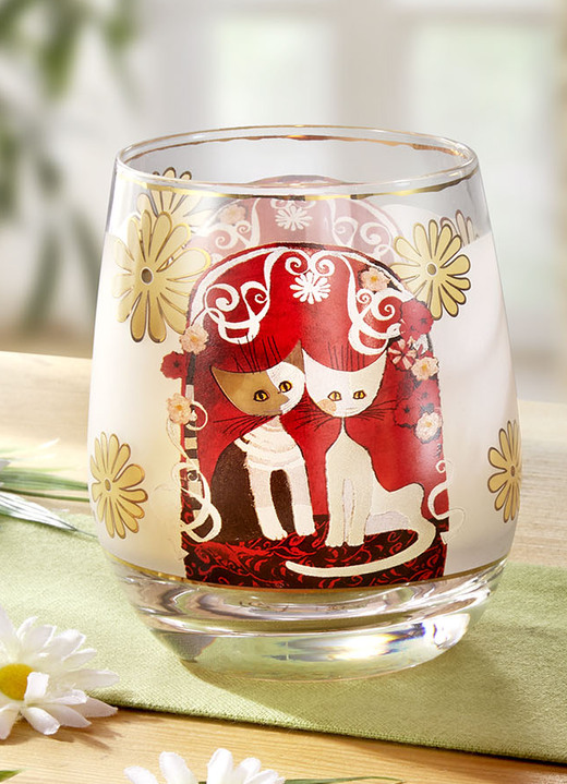 Wohnaccessoires - Windlicht aus der Rosina-Wachtmeister-Kollektion, in Farbe ROT-GOLD Ansicht 1