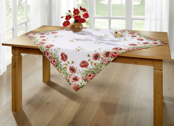 Tischdecken - Tisch- und Raumdekoration mit Mohnblumen-Motiv, in Größe 102 (Läufer, 40x 90 cm) bis 404 (Kissenbezug, 40x 40 cm), in Farbe MULTICOLOR Ansicht 2