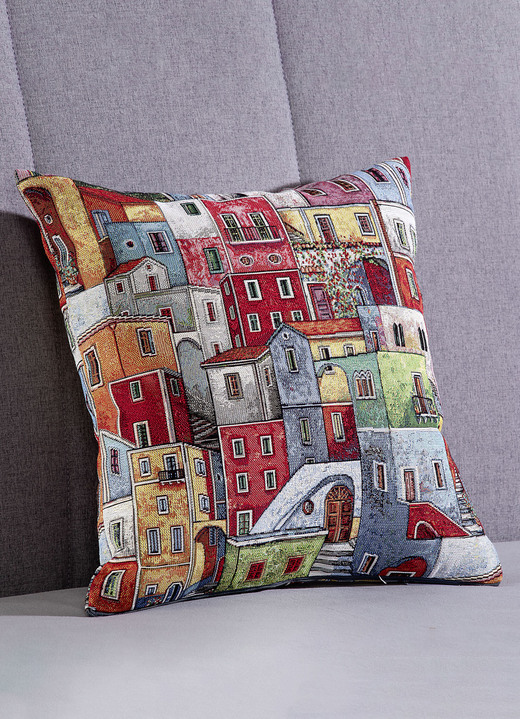 Kissenbezüge - Kissenbezug mit Reißverschluss, in Größe 105 (Kissenbezug, 40x40 cm) bis 110 (Kissenbezug, 50x50 cm), in Farbe BUNT, in Ausführung Dessin 1: Farbenmeer Ansicht 4