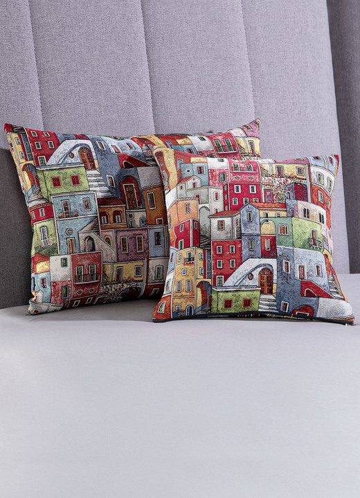 Kissenbezüge - Kissenbezug mit Reißverschluss, in Größe 105 (Kissenbezug, 40x40 cm) bis 110 (Kissenbezug, 50x50 cm), in Farbe BUNT, in Ausführung Dessin 1: Farbenmeer Ansicht 7