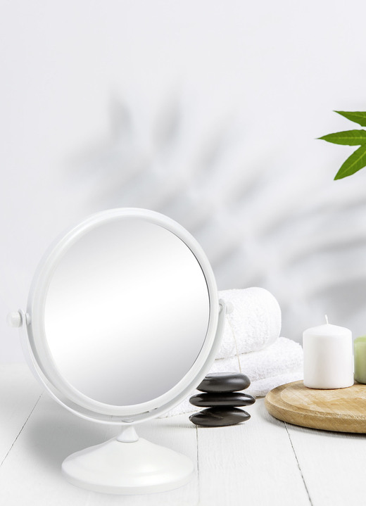 Körperpflege & Kosmetik - Kosmetik-Spiegel mit stabilem Metallgehäuse, in Farbe WEISS Ansicht 4