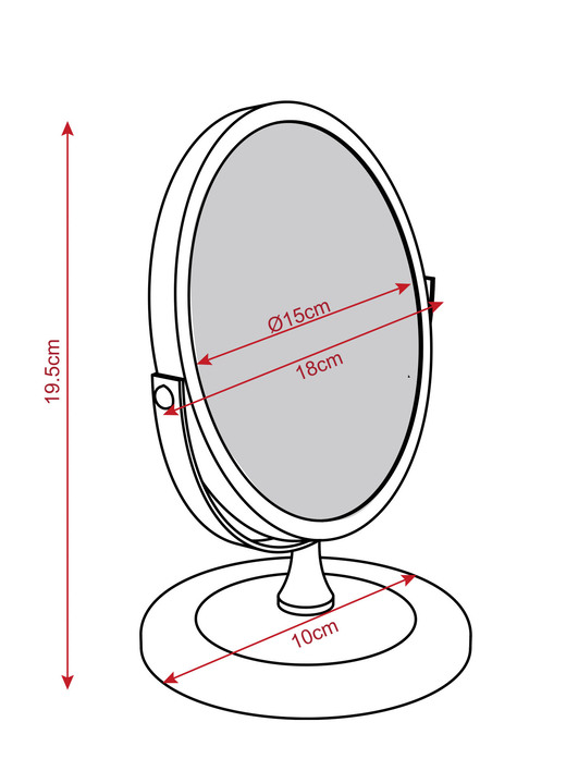 Körperpflege & Kosmetik - Kosmetik-Spiegel mit stabilem Metallgehäuse, in Farbe WEISS Ansicht 5