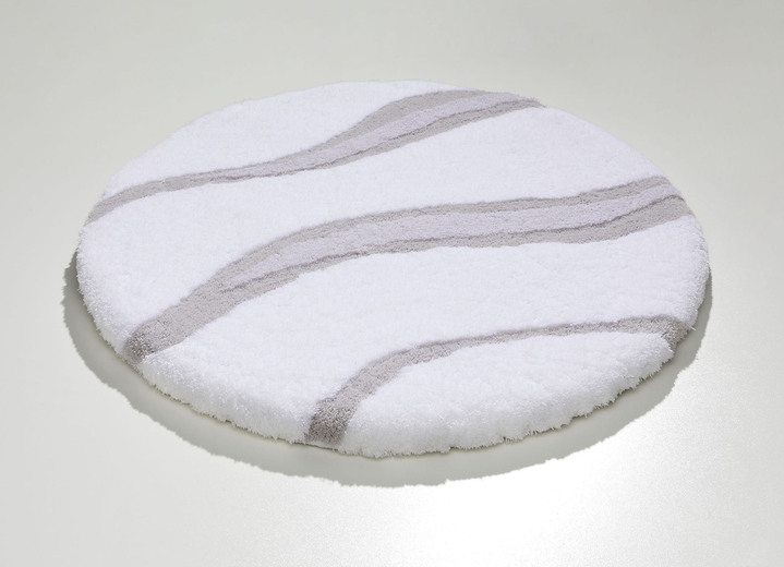 Badgarnituren - Moderne Badgarnitur von Kleine Wolke, in Größe 100 (Vorleger halbrund, 50/ 80 cm bis 112 (WC-Deckelbezug mit Kordel, 47/ 50 cm)), in Farbe BLAU Ansicht 20