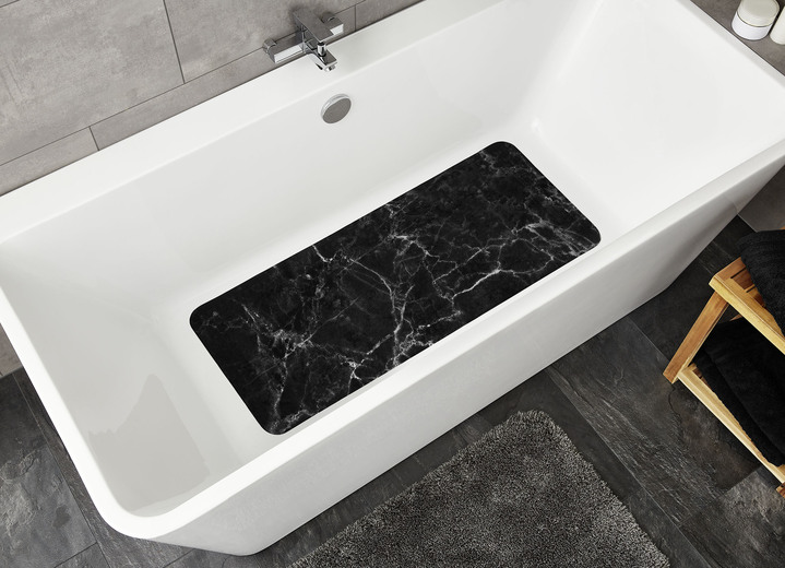 Hilfsmittel - Sicherheits-Einlagen mit Marmor-Dessin, in Größe 300 (Duscheinlage, 55x55 cm) bis 302 (Nackenpolster, 32x22 cm), in Farbe SCHWARZ-WEISS Ansicht 5