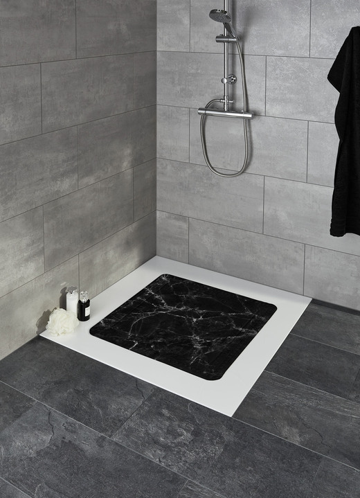 Hilfsmittel - Sicherheits-Einlagen mit Marmor-Dessin, in Größe 300 (Duscheinlage, 55x55 cm) bis 302 (Nackenpolster, 32x22 cm), in Farbe SCHWARZ-WEISS Ansicht 3