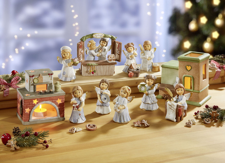 Goebel-Figuren - Szene Lebkuchenbäckerei aus der Nina & Marco-Serie, in Farbe BLAU, in Ausführung Engel mit Waage Ansicht 2