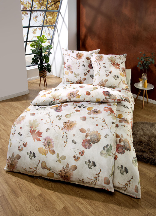 Heimtextilien - Bettwäsche-Garnitur, in Größe 112 (80x80 cm + 135x200 cm) bis 115 (80x80 cm + 155x220 cm), in Farbe BEIGE Ansicht 1