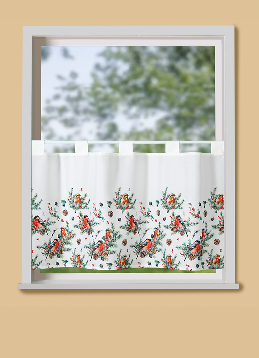 Landhaus & Küche - Digitalbedruckter Kurzstore mit Stangendurchzug, in Größe 786 (H45xB 90 cm) bis 788 (H45xB120 cm), in Farbe ECRU-BUNT Ansicht 1