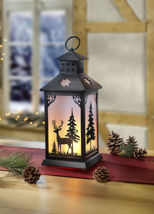 Weihnachtliche Dekorationen - LED-Laterne, in Farbe SCHWARZ