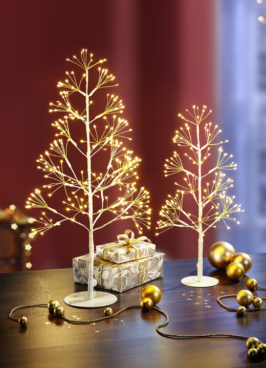 Weihnachtliche Dekorationen - Beleuchtete Tischdekoration aus Metall, in Farbe WEISS, in Ausführung klein