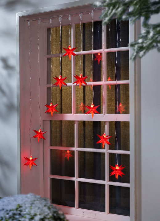 Fensterdekorationen - Sternenvorhang , in Farbe ROT Ansicht 1