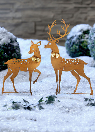 Reh und Hirsch mit Glöckchen