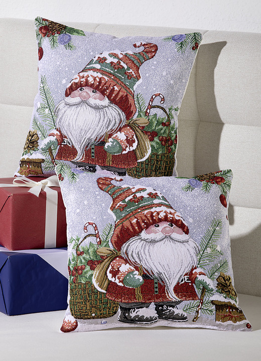 Weihnachtliche Dekorationen - Gobelin-Kissenbezug, 2er-Set, in Farbe BUNT Ansicht 1