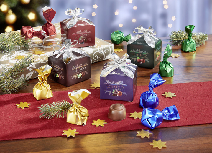 Weihnachtsleckereien - Geschenkboxen mit süßer Füllung, 4er-Set, in Farbe BUNT