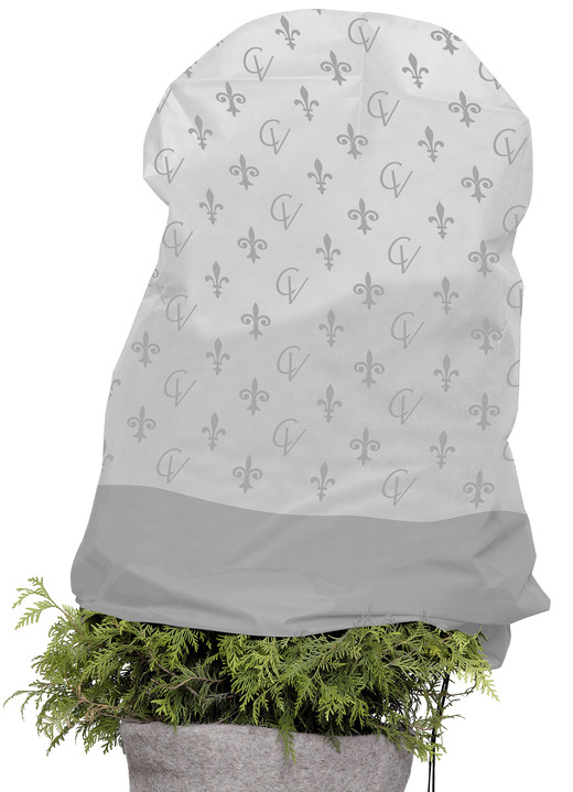 Winterlicher Garten - Mega-Vlieshaube mit Lilien-Motiv, in Farbe GRAU, in Ausführung Vlieshaube Lilie Ansicht 3