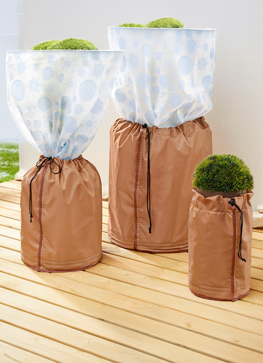 Weihnachten - Topfschutz mit Reißverschluss und Zugband, in Farbe BRAUN, in Ausführung Grösse S Ansicht 3