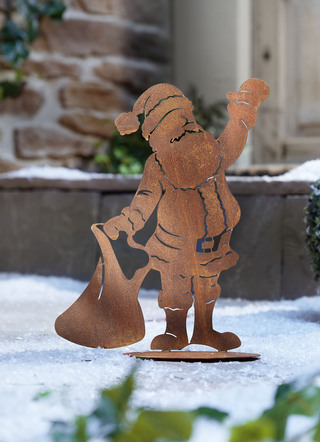 Silhouette Nikolaus aus gerostetem Stahlblech