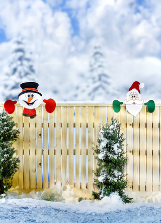 Klett-Deko Santa + Schneemann, 2er Set