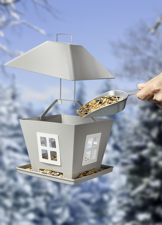 Winterliche Gartenhelfer - Futterhaus mit LED-Beleuchtung, in Farbe SILBER Ansicht 2