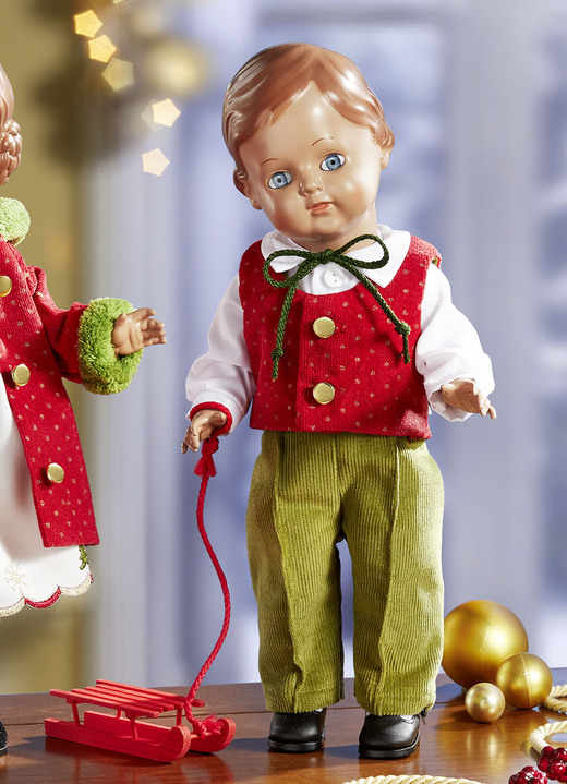 Sammlermodelle - Klassik-Puppe aus dem Hause Schildkröt Ansicht 1 Sammlermodelle - Klassik-Puppe aus dem Hause Schildkröt, in Farbe ROT-GRÜN, in Ausführung Christel-Bub Ansicht 1