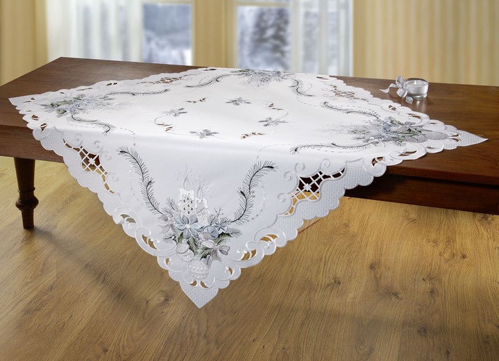 Tischdecken - Bestickte Tisch- und Raumdekoration Ansicht 6 Tischdecken - Bestickte Tisch- und Raumdekoration, in Größe 101 (Deckchen, 35x 50 cm) bis 404 (Kissenbezug, 40x 40 cm), in Farbe SEKT-GRAU Ansicht 6
