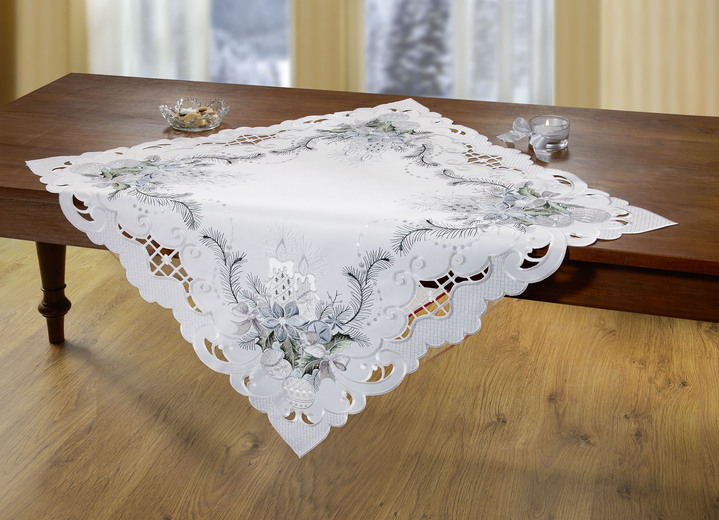 Tischdecken - Bestickte Tisch- und Raumdekoration Ansicht 5 Tischdecken - Bestickte Tisch- und Raumdekoration, in Größe 101 (Deckchen, 35x 50 cm) bis 404 (Kissenbezug, 40x 40 cm), in Farbe SEKT-GRAU Ansicht 5