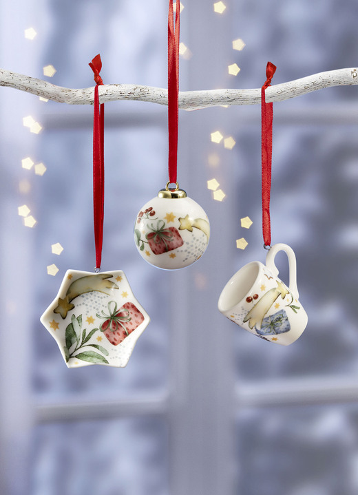 Christbaumschmuck - Hutschenreuther Mini-Aufhänger, 3er-Set, in Farbe BUNT