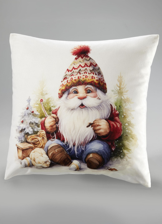 Weihnachtliche Dekorationen - Kissenbezug in Samtoptik, in Farbe BUNT