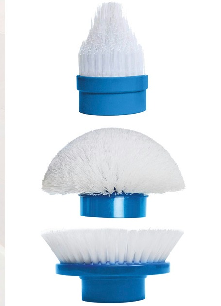 TV-Werbung - Bürsten, 3er-Set, für die Hurricane Spin Scrubber Reinigungsbürste, in Farbe WEISS, in Ausführung Bürsten, 3-teilig