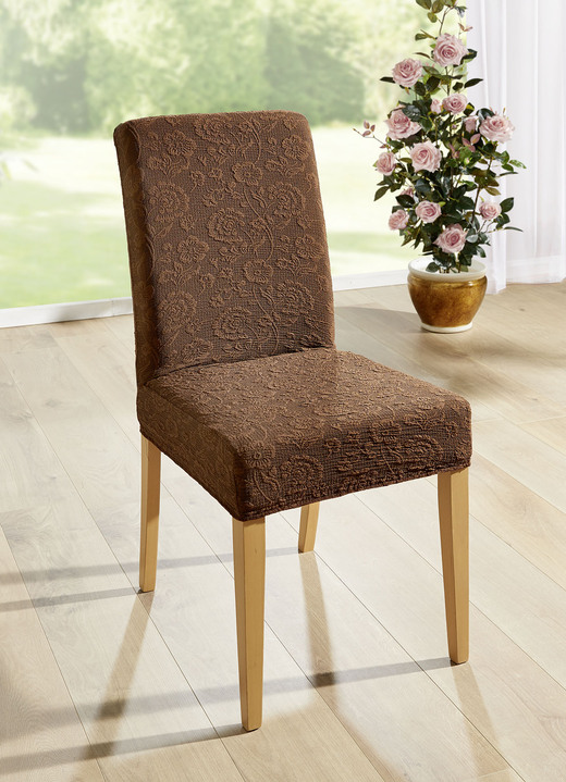 Sessel- & Sofaüberwürfe - Elastischer Stuhlbezug von Webana, in Größe 106 (Stuhlbezug) bis 112 (Stuhlbezug, preisgünstiges 2er-Set), in Farbe GRAU Ansicht 4