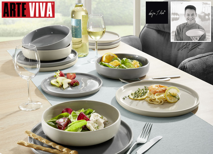 Gläser & Geschirr - Arte Viva 12-teiliges Tafel-Service aus Markensteinzeug Ansicht 2 Gläser & Geschirr - Arte Viva 12-teiliges Tafel-Service aus Markensteinzeug, in Farbe BEIGE Ansicht 2