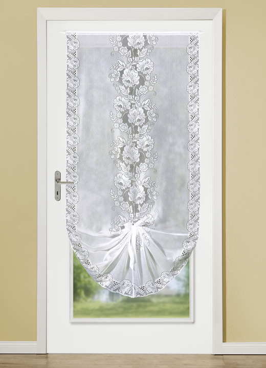 Klassisch - Schwalbenschwanz mit Stangendurchzug, in Größe 306 (H60xB40 cm) bis 363 (H175xB85 cm), in Farbe WEISS Ansicht 2