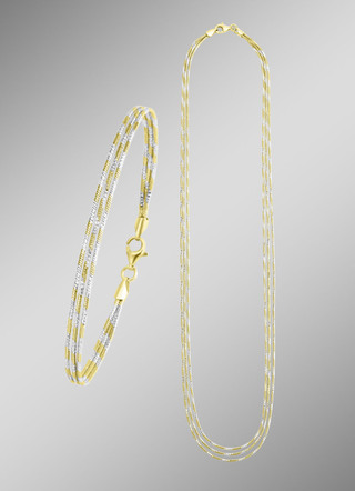 Edles Schmuck-Set in Bicolor, 2-teilig