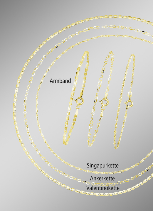 Halsketten & Armbänder - Elegantes 6-teiliges Schmuck-Set aus Silber, in Farbe  Ansicht 1