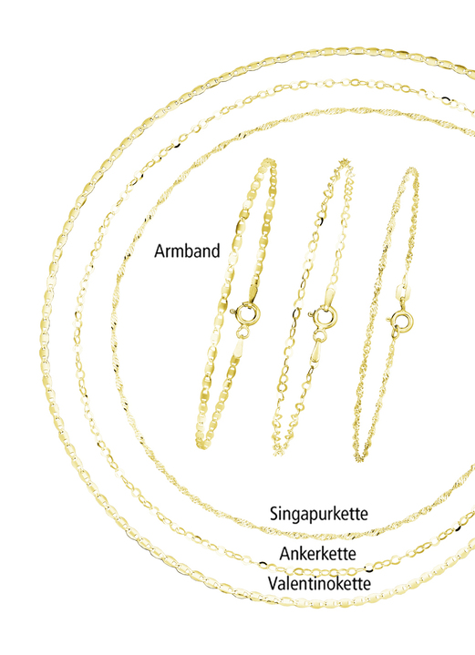 Halsketten & Armbänder - Elegantes 6-teiliges Schmuck-Set aus Silber, in Farbe  Ansicht 2