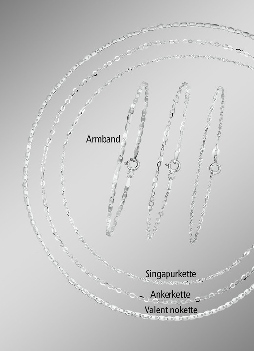 Halsketten & Armbänder - Elegantes 6-teiliges Schmuck-Set aus Silber, in Farbe  Ansicht 1