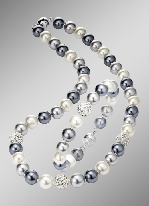 Damen-Modeschmuck - Wunderschön schimmerndes, 2-teiliges Schmuck-Set, in Farbe WEISS Ansicht 5