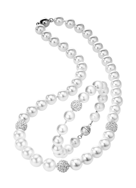 Damen-Modeschmuck - Wunderschön schimmerndes, 2-teiliges Schmuck-Set, in Farbe WEISS Ansicht 3