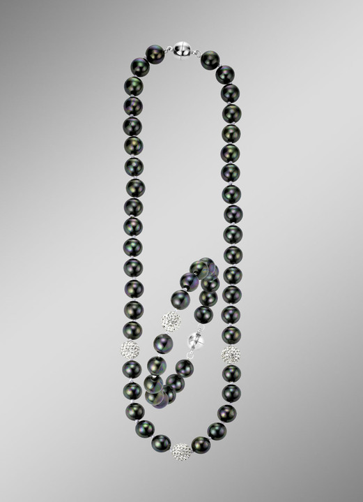 Damen-Modeschmuck - Wunderschön schimmerndes, 2-teiliges Schmuck-Set, in Farbe WEISS Ansicht 9